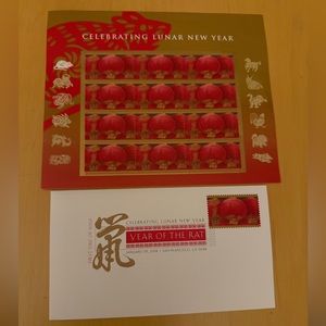 Stamps Sheet-12 & First Day Issue Stamped Envelope Celebrate Lunar New Year 2009